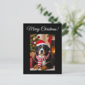Berner Sennenhond Kerst Briefkaart (Staand voorkant)