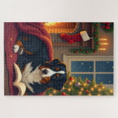 Berner Sennenhond Kerst Slaapverhaal Legpuzzel (Horizontaal)