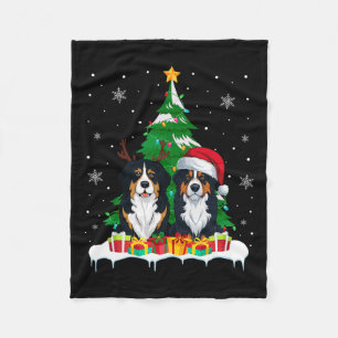 Berner Sennenhond Kerstboom Verlichting Santa R Fleece Deken