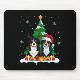 Berner Sennenhond Kerstboom Verlichting Santa R Muismat