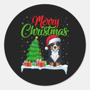 Berner Sennenhond Kerstboomlampjes Xmas Do Ronde Sticker