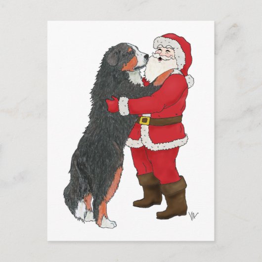 Berner Sennenhond Kerstgroet Feestdagenkaart (Voorkant)