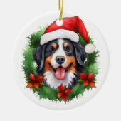 Berner Sennenhond Kerstkrans Keramisch Ornament (Voorkant)