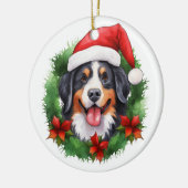 Berner Sennenhond Kerstkrans Keramisch Ornament (Links)