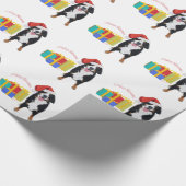 Berner Sennenhond Kerstman Helper Cadeaupapier (Hoek)