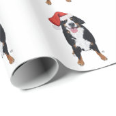 Berner Sennenhond Kerstman Helper Cadeaupapier (Rol Hoek)