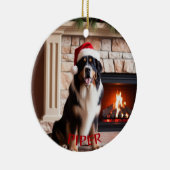 Berner Sennenhond Kerstman Hoed Ornament (Rechts)