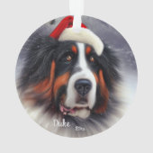 Berner Sennenhond, Kerstman Hond, Kerstmis Ornament (achterkant)
