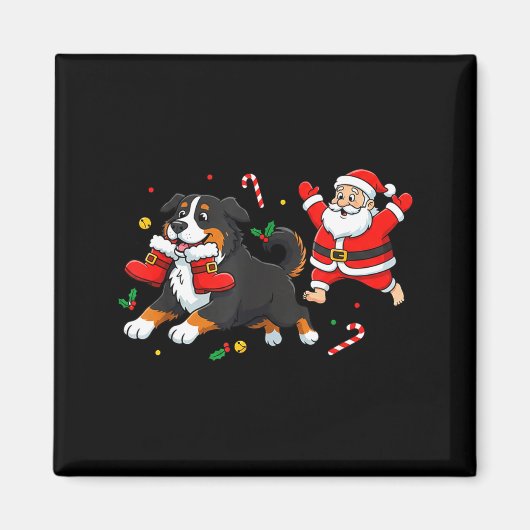 Berner Sennenhond Kerstman Laarzen Kerst W Magneet (Voorkant)
