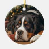 Berner Sennenhond Kerstmis Keramisch Ornament (Voorkant)