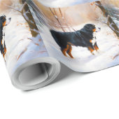 Berner Sennenhond Laat het Sneeuwen Kerstmis Cadeaupapier (Rol Hoek)