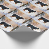 Berner Sennenhond Laat het Sneeuwen Kerstmis Cadeaupapier (Hoek)