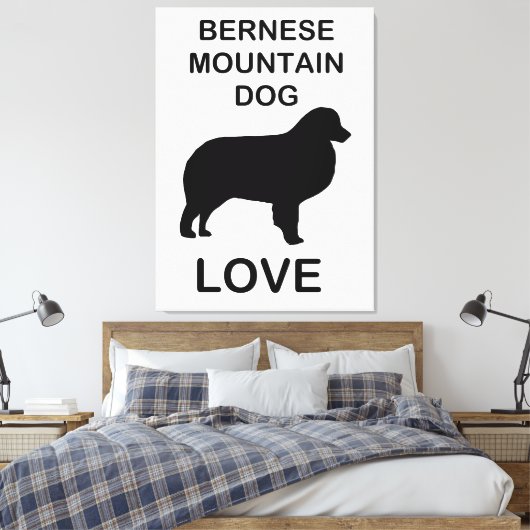 Berner Sennenhond liefde Canvas Afdruk (Insitu (Slaapkamer))
