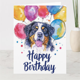 Berner Sennenhond met Ballonnen Kaart