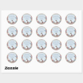 Berner Sennenhond met bloemenframe Ronde Sticker (Vel)