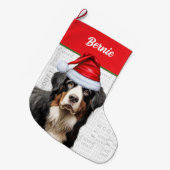 Berner Sennenhond met de naam van de hond Grote Kerstsok (Voorkant (Hangend))