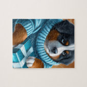 Berner Sennenhond met kerstcadeau Legpuzzel (Horizontaal)