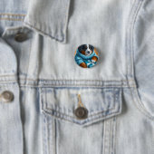 Berner Sennenhond met kerstcadeau Ronde Button 3,2 Cm (In situ)