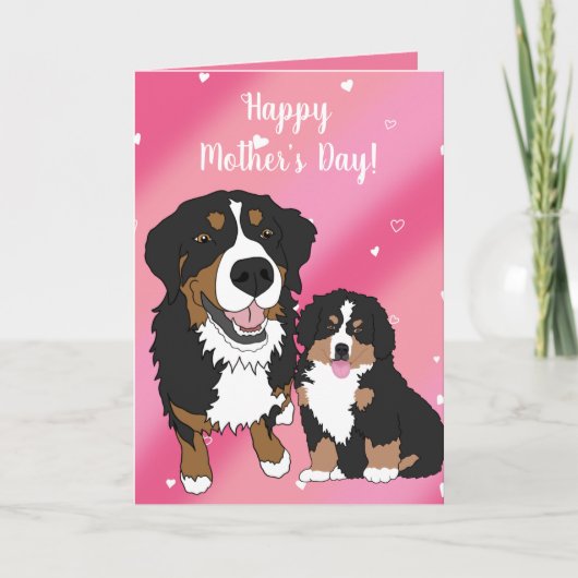 Berner Sennenhond Moederdag Feestdagen Kaart (Voorkant)