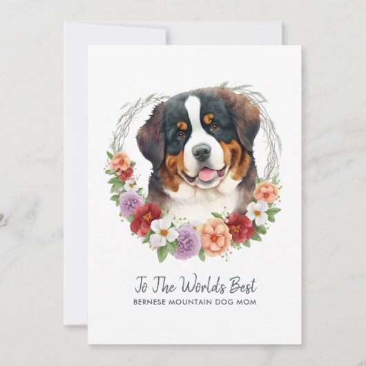 Berner Sennenhond Moederdag Feestdagenkaart (Voorkant)
