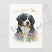 Berner Sennenhond Mom Floral Briefkaart (Voorkant)