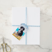 Berner Sennenhond op het strand Cadeaulabel (Met Touw)