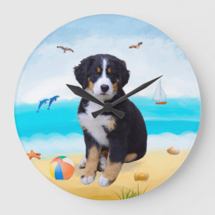 Berner Sennenhond op het strand Grote Klok