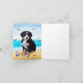 Berner Sennenhond op het strand Kaart (Binnen)