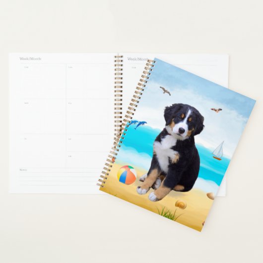 Berner Sennenhond op het Strand Planner (Display)