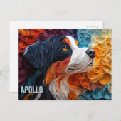 Berner Sennenhond Papier Quilling Kunstportret Briefkaart (Voorkant / Achterkant)