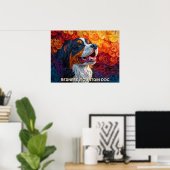 Berner Sennenhond Papier Quilling Kunstportret Poster (Thuiskantoor)