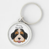 Berner Sennenhond Poedel mix Sleutelhanger (Voorkant)