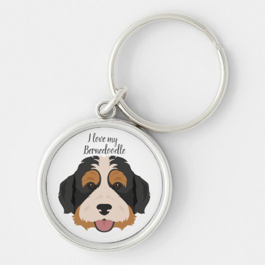 Berner Sennenhond Poedel mix Sleutelhanger (Voorkant)