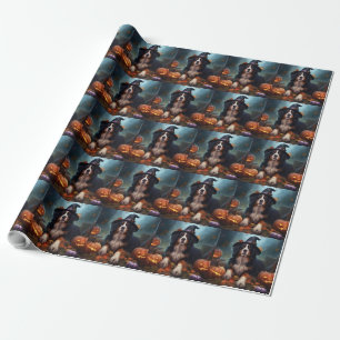 Berner Sennenhond Pompoenen Halloween Griezelen Cadeaupapier