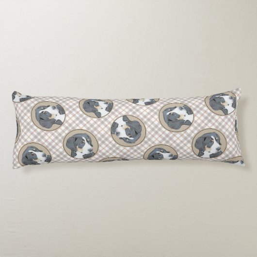 Berner Sennenhond Puppy Schilderen Schattigee Pet Lichaamskussen (Achterkant)