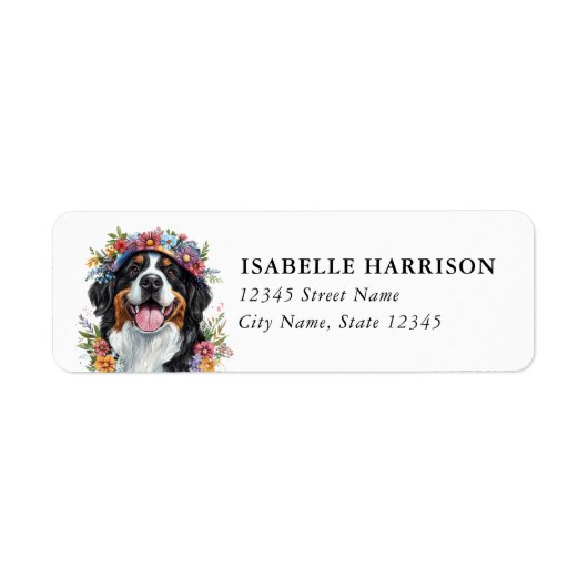 Berner Sennenhond Retouradreslabels Etiket (Voorkant)