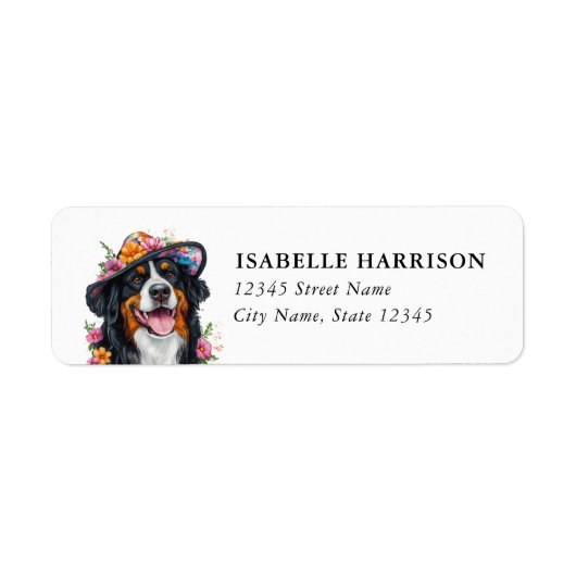 Berner Sennenhond Retouradreslabels Etiket (Voorkant)