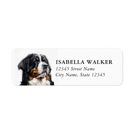 Berner Sennenhond Retouradreslabels Etiket (Voorkant)