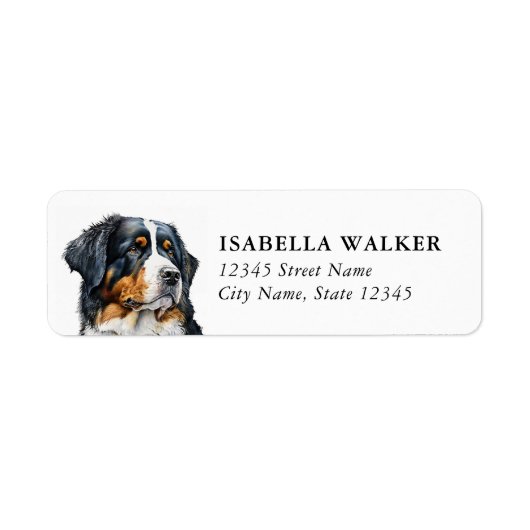 Berner Sennenhond Retouradreslabels Etiket (Voorkant)