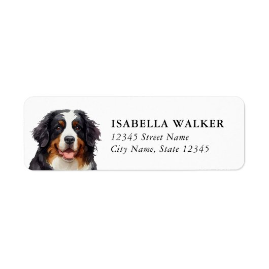 Berner Sennenhond Retouradreslabels Etiket (Voorkant)