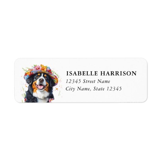 Berner Sennenhond Retouradreslabels Etiket (Voorkant)