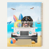Berner Sennenhond rijdt op het strand Planner (Achterkant)