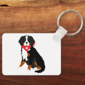 Berner Sennenhond Rode Zwitserse Kruis Sleutelhanger (Voorkant)
