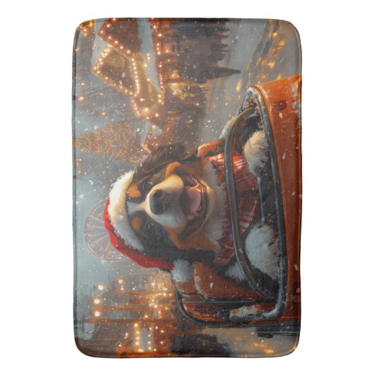 Berner Sennenhond Roller Onderzetter Kerst Badmat (Voorkant Verticaal)