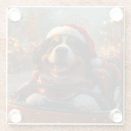 Berner Sennenhond Roller Onderzetter Kerst Glazen Onderzetter (Achterkant)