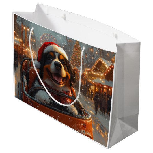 Berner Sennenhond Roller Onderzetter Kerst Groot Cadeauzakje (Achterkant Gekanteld)