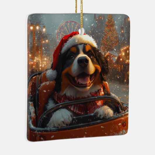 Berner Sennenhond Roller Onderzetter Kerst Keramisch Ornament (Rechts)