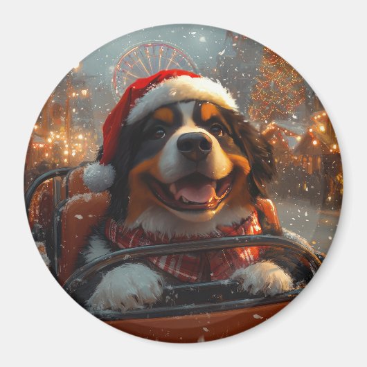 Berner Sennenhond Roller Onderzetter Kerst Magneet (Voorkant)