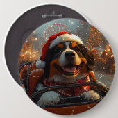 Berner Sennenhond Roller Onderzetter Kerst Ronde Button 6,0 Cm (Voorkant /achterkant)