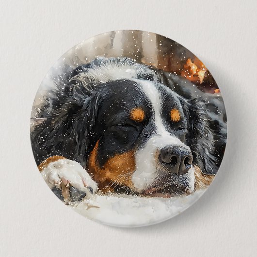 Berner Sennenhond Ronde Button 7,6 Cm (Voorkant)